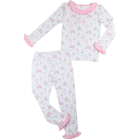 Pink School Bus Knit Pajamas