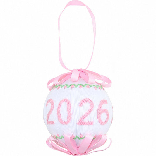 Pink Smocked 2026 Christmas Ornament