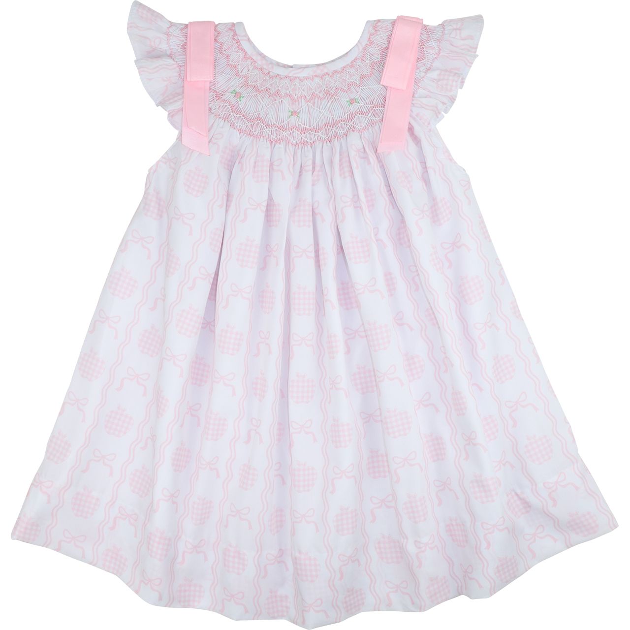 Pink Smocked Back To School Dress