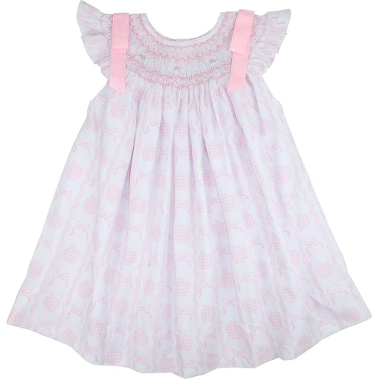 Pink Smocked Back To School Dress