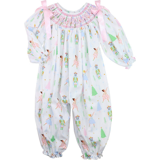 Pink Smocked Ballerina Nutcracker Long Bubble