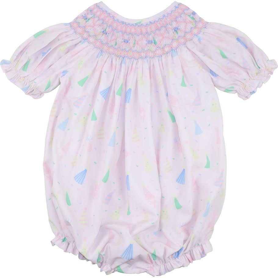 Pink Smocked Birthday Hats Bubble