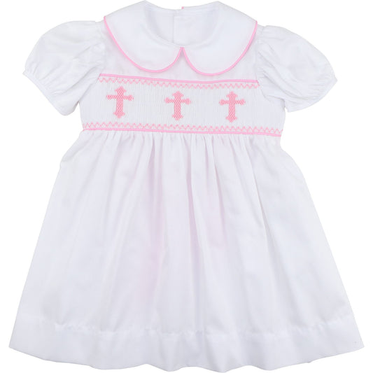 Pink Smocked Cross Dress