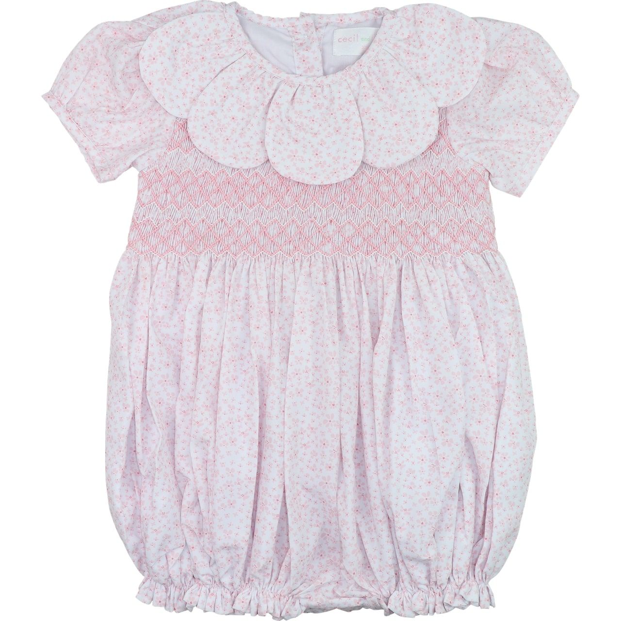 Pink Smocked Petal Collar Bubble