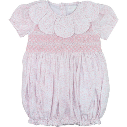Pink Smocked Petal Collar Bubble