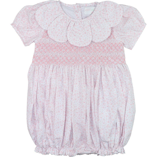 Pink Smocked Petal Collar Bubble