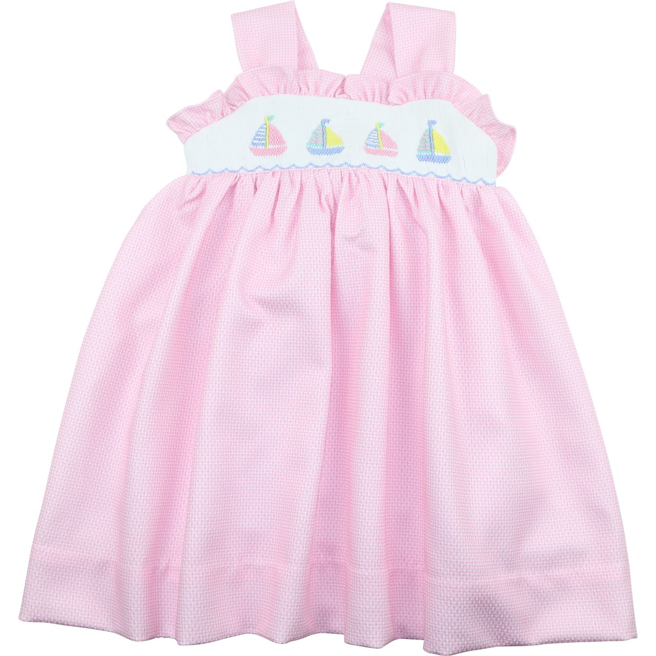 Pink Smocked Sailboats Dress
