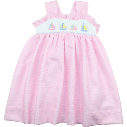 Pink Smocked Sailboats Dress