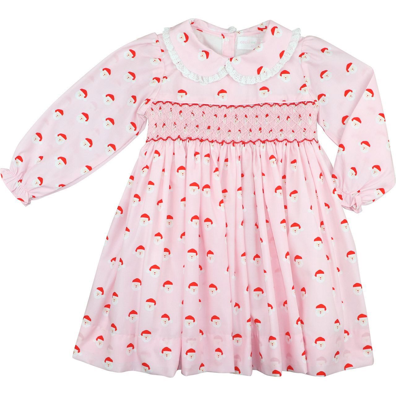 Pink Smocked Santa Dress