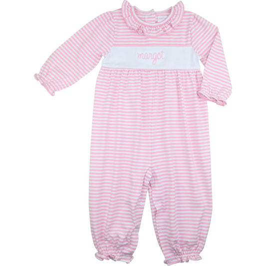 Pink Stripe Knit Insert Long Bubble