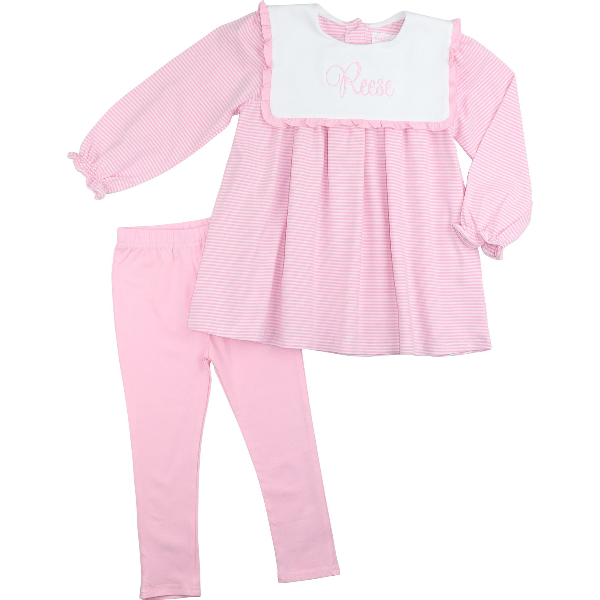 Pink Stripe Knit Legging Set
