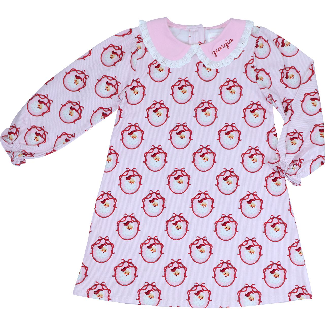 Pink Stripe Knit Santa Dress