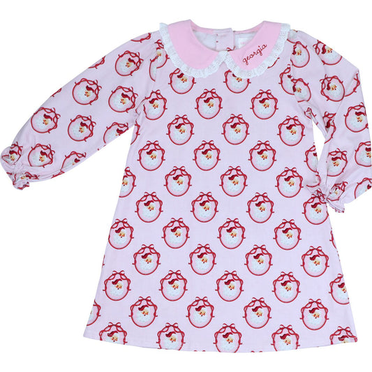 Pink Stripe Knit Santa Dress