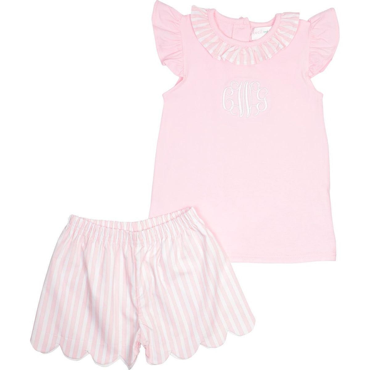Pink Stripe Short Set