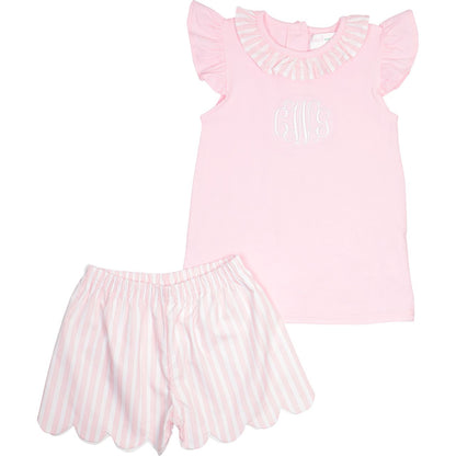 Pink Stripe Short Set