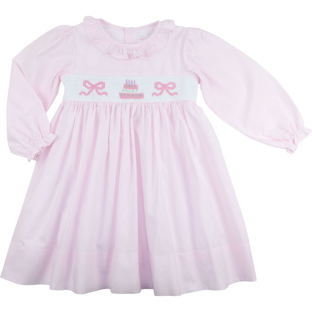 Pink Stripe Smocked Birthday Dress