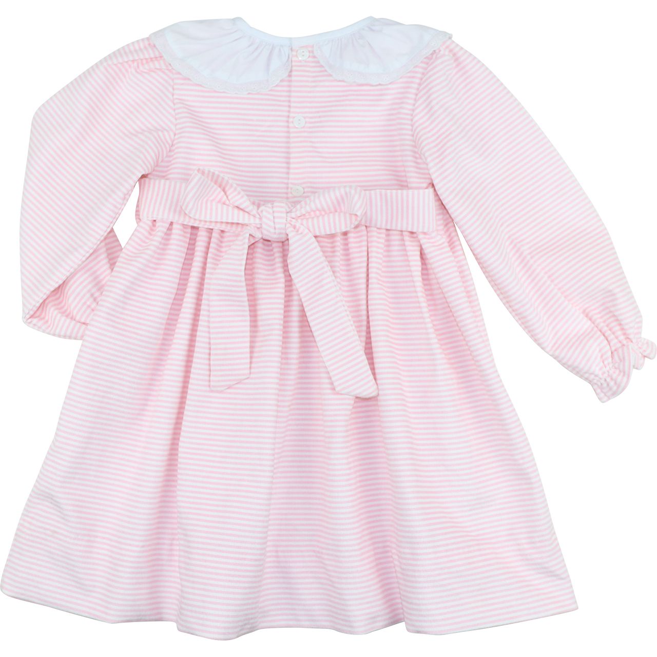 Pink Striped Corduroy Dress Back 