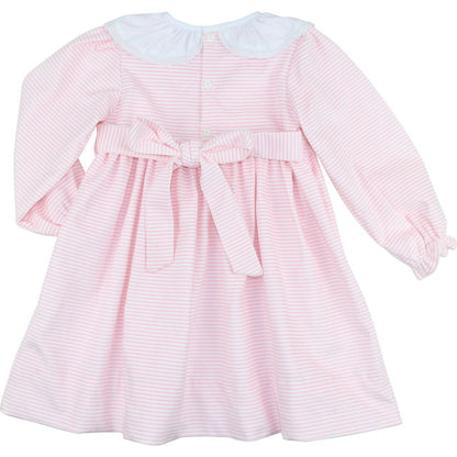 Pink Striped Corduroy Dress Back 