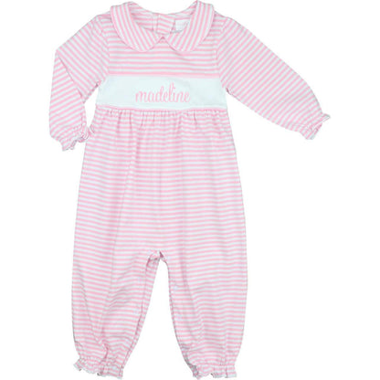 Pink Striped Knit Insert Long Bubble