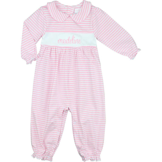 Pink Striped Knit Insert Long Bubble