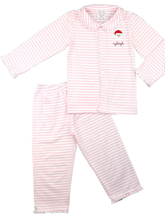 Pink Striped Santa Pajamas