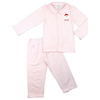 Pink Striped Santa Pajamas3