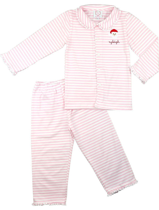 Pink Striped Santa Pajamas