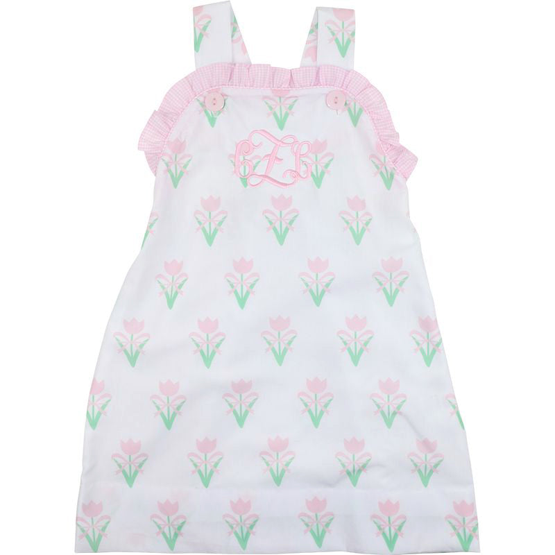 Children's dress with floral pattern on a white background