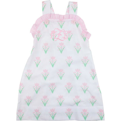 Children's dress with floral pattern on a white background