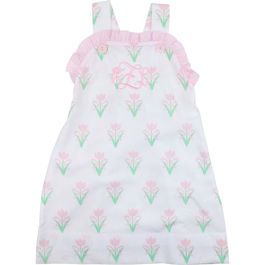 Children's dress with floral pattern on a white background