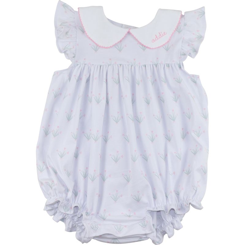 Pink Tulip Print Knit Bubble