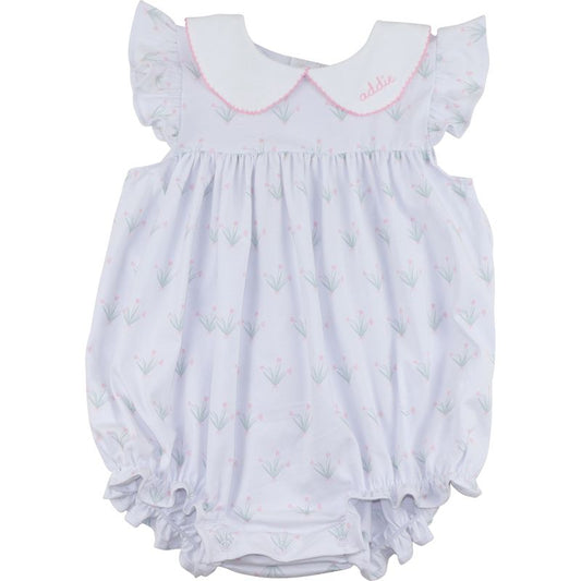 Pink Tulip Print Knit Bubble