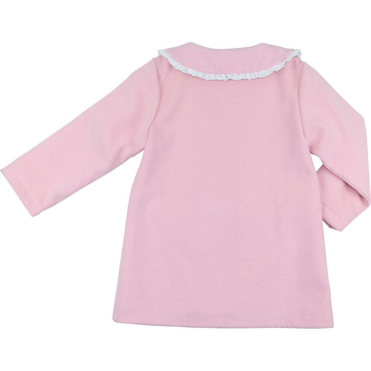 Additional product view of Cecil & Lou girls' Pink Eyelet Trim Coat with white lace accents
