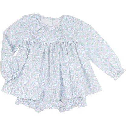 Pink and Green Floral Corduroy Diaper Set