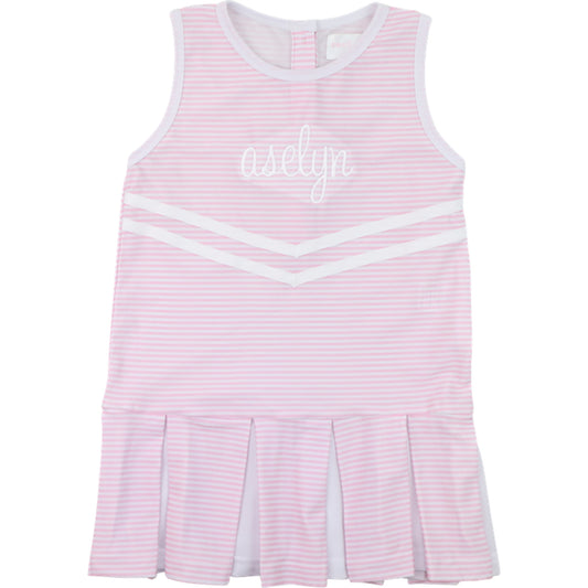 Pink Striped Lycra Tennis/Cheer Dress