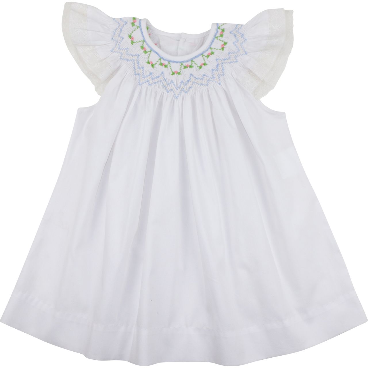 Pique Smocked Rosebud Dress
