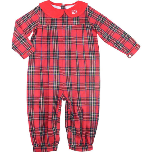 Plaid Long Romper