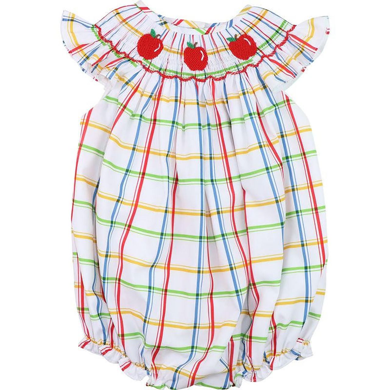 Plaid Smocked Apple Bubble