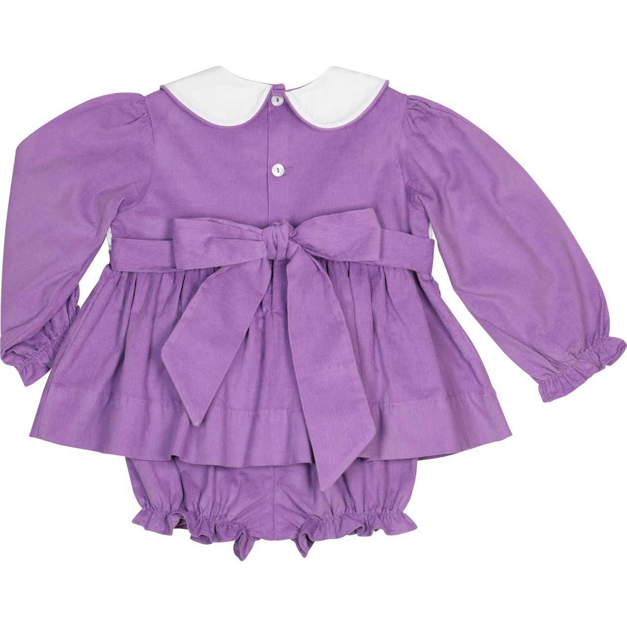 Purple Corduroy Custom Smocked Diaper Set