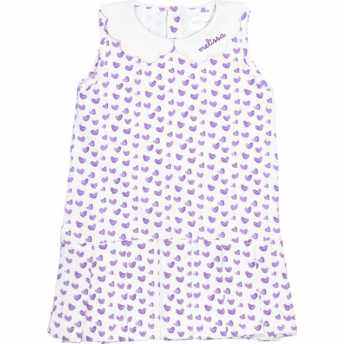 Purple Heart Print Knit Tennis Dress with monogram