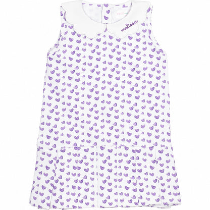 Purple Heart Print Knit Tennis Dress with monogram