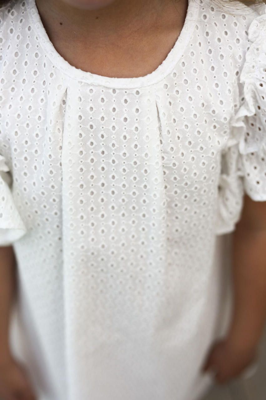 White Eyelet A-Line Dress