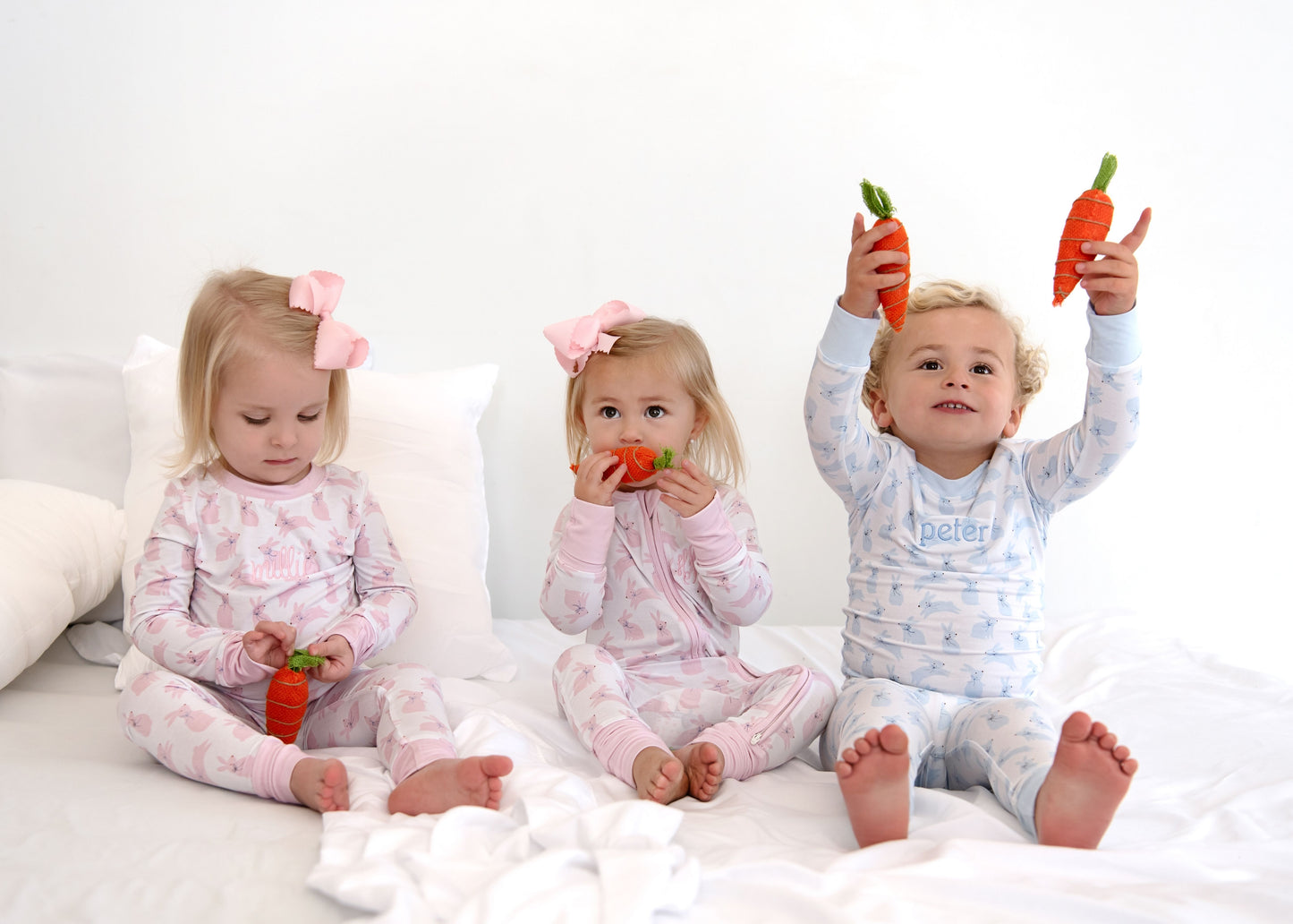 Pink Bunnies Bamboo Knit Pajamas