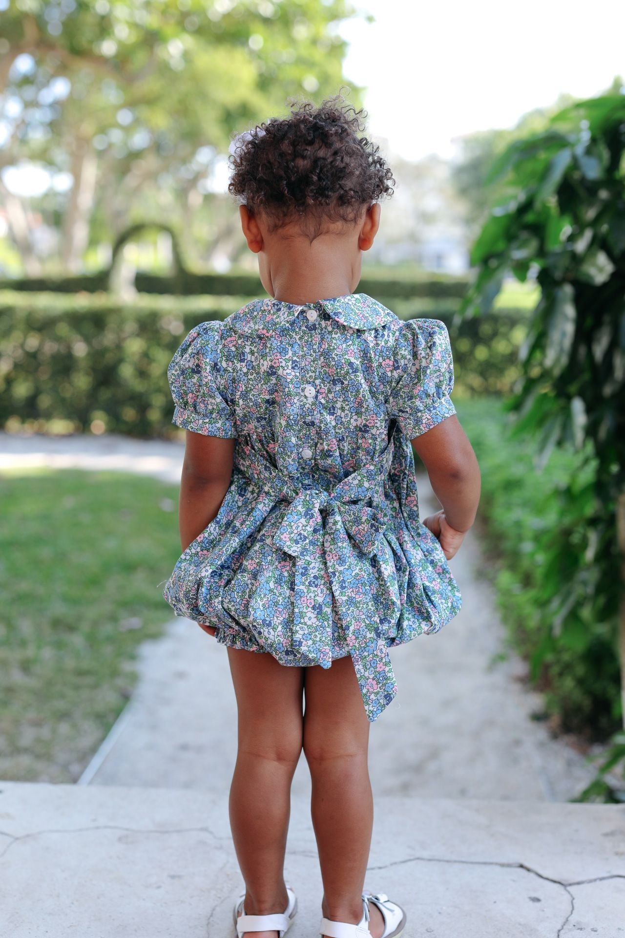 Pink Smocked Liberty Floral Bubble