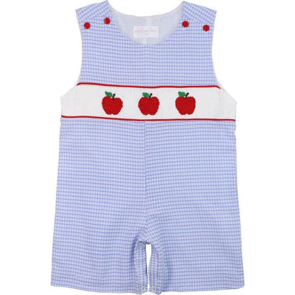 Blue Gingham Seersucker Smocked Apple Jon Jon