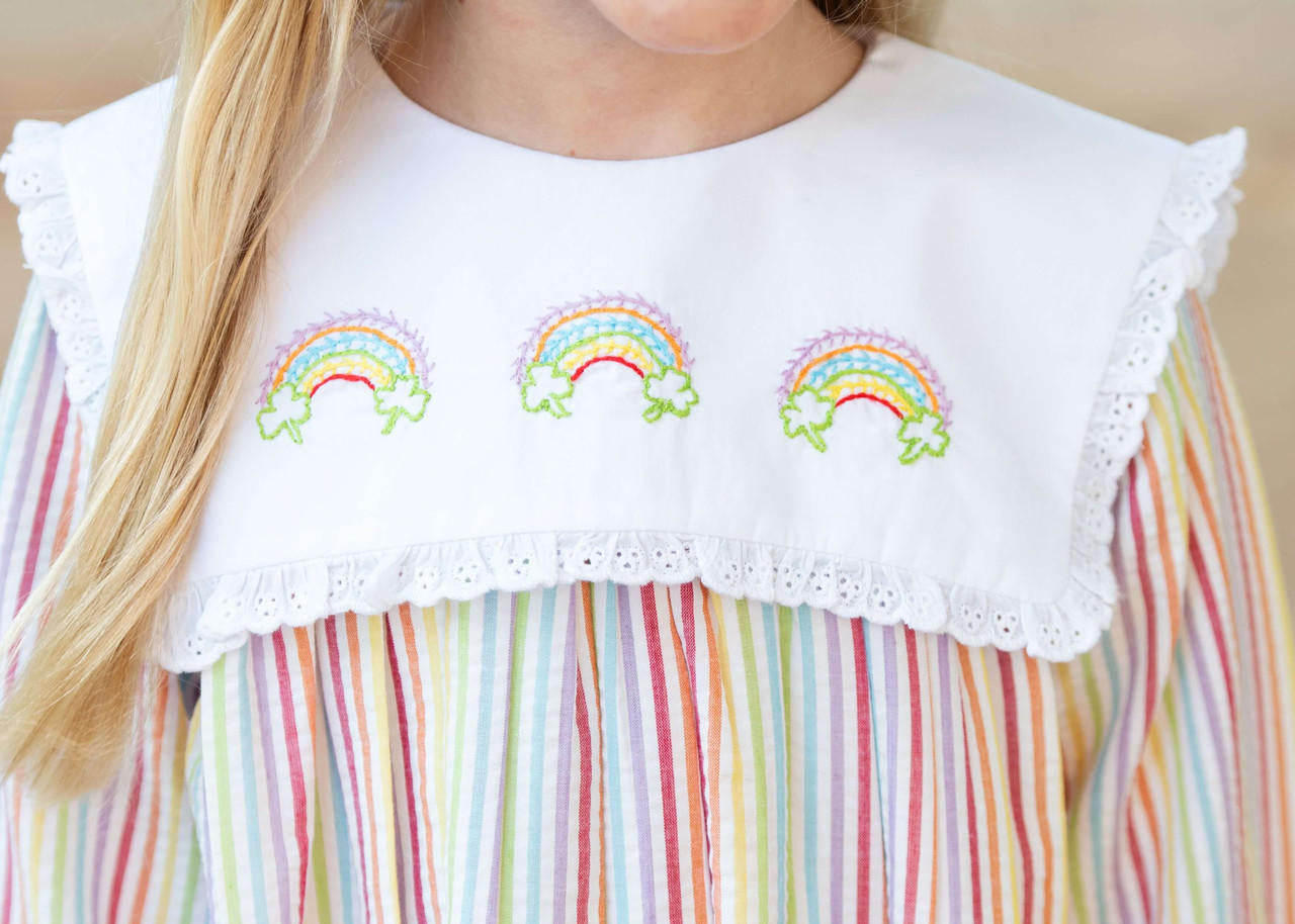 Rainbow Seersucker Shamrock Dress