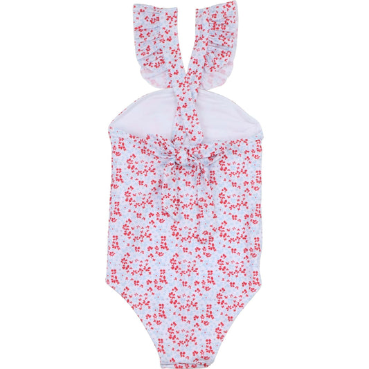 Red And Blue Floral Swimsuit