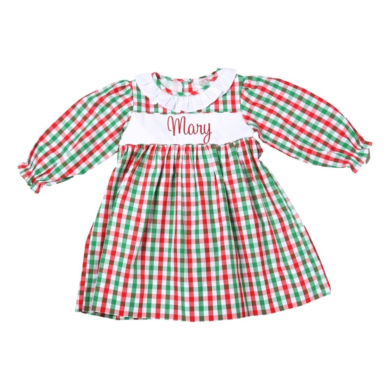 Red And Green Check Insert Dress