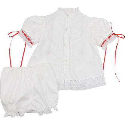 Red And Green Embroidered Heirloom Bloomer Set Back 