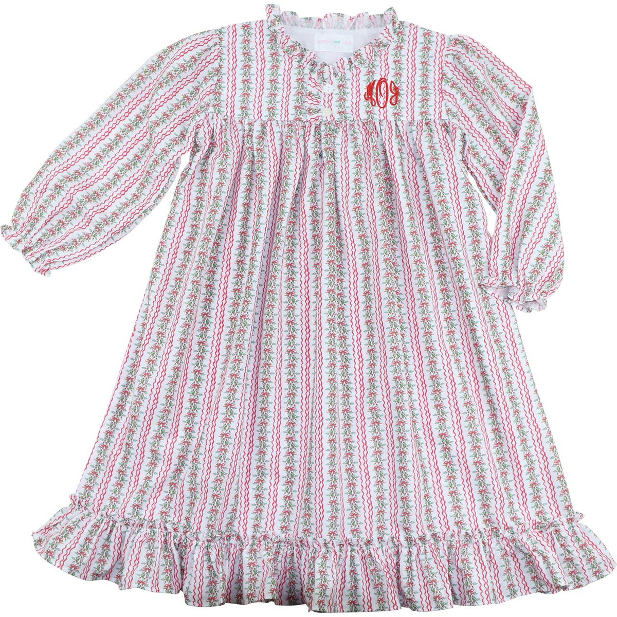 Red And Green Holiday Garland Nightgown